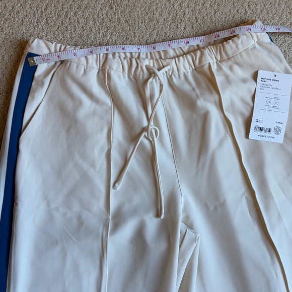 Athleta Pant MVP Mid Rise Side Stripe ivory blue MP - Picture 7 of 11